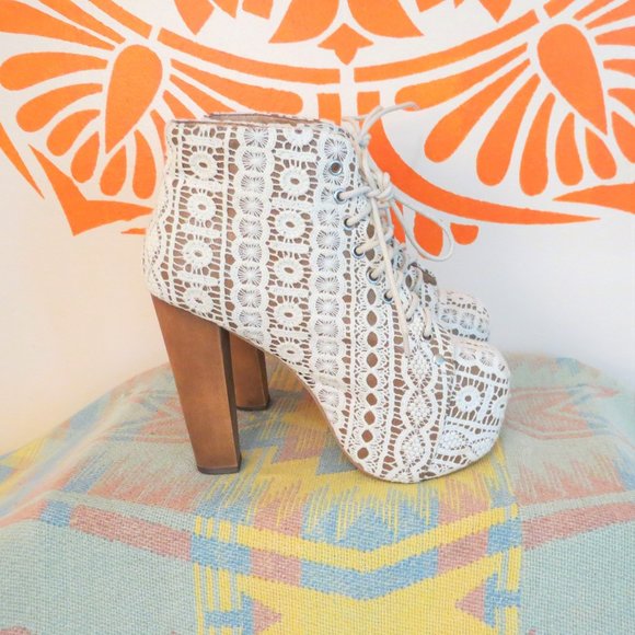 Jeffrey Campbell Shoes - Jeffrey Campbell High Heel Lace Boots 6M